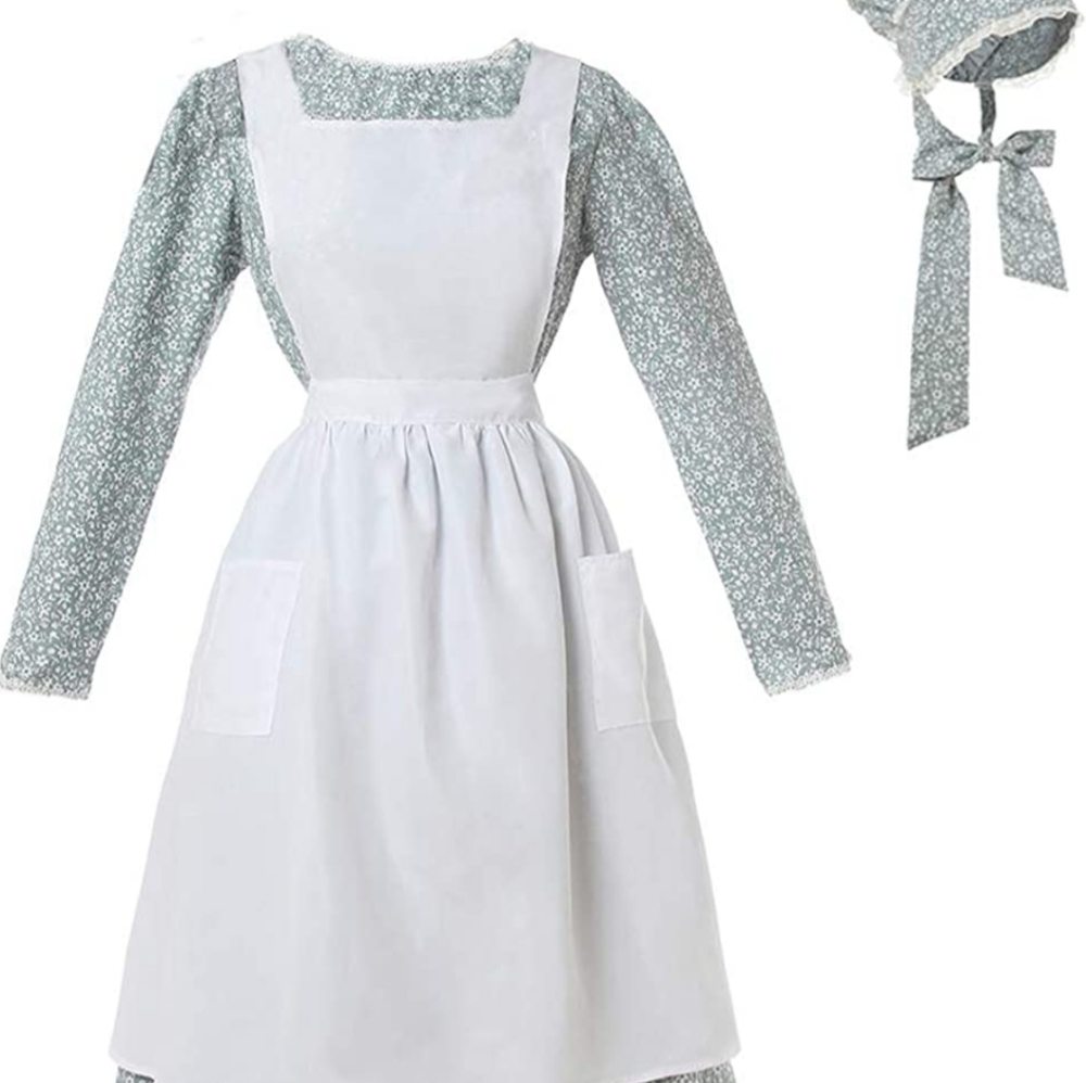 Pioneer/Little House Prairie Costume Dress, Apron, and Bonnet